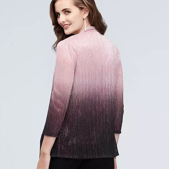 NWT David's Bridal Onyx Crinkled Ombre Plus Size Three-Piece Pantsuit - Picture 2 of 15